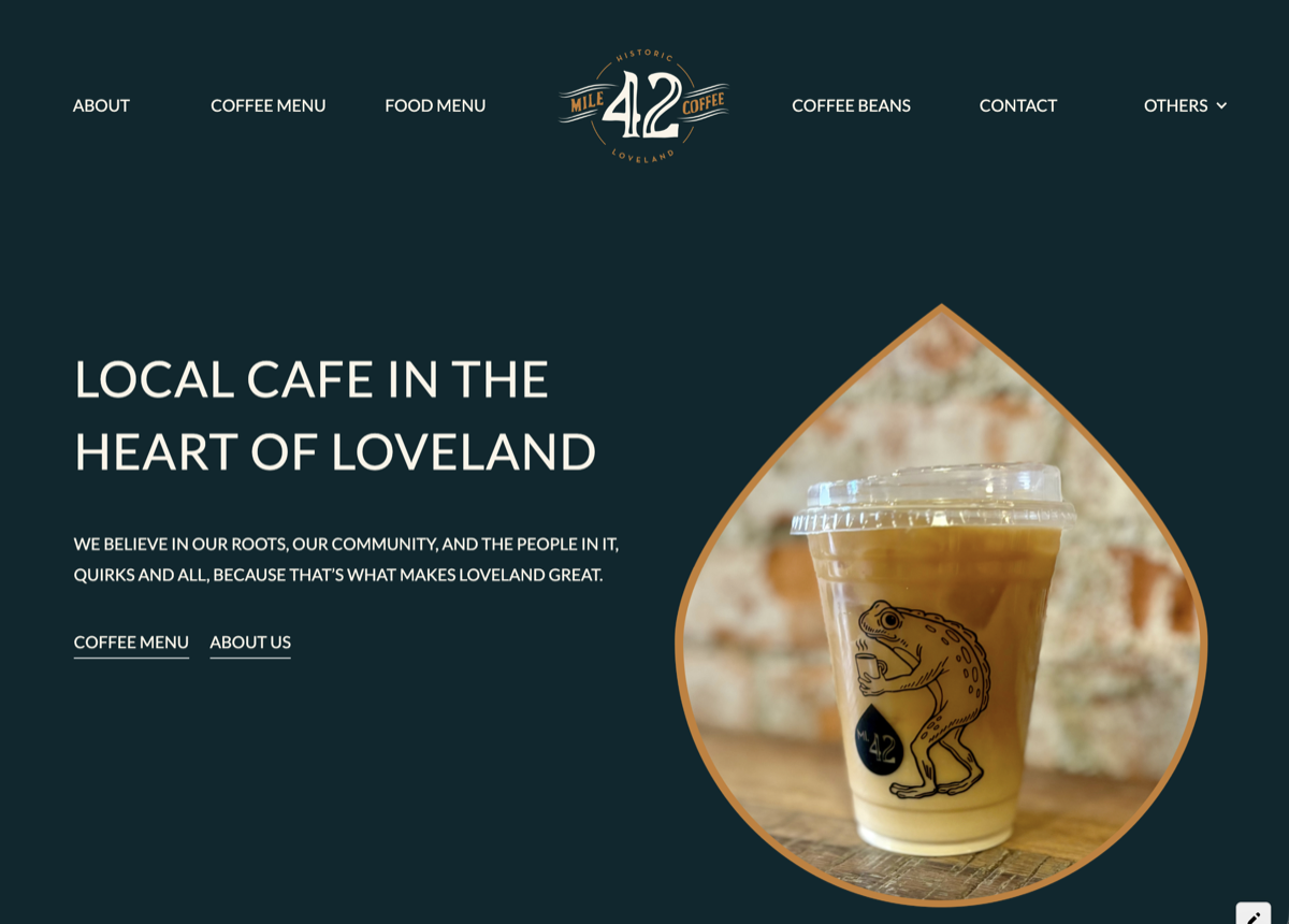 Mile 42 Coffee website