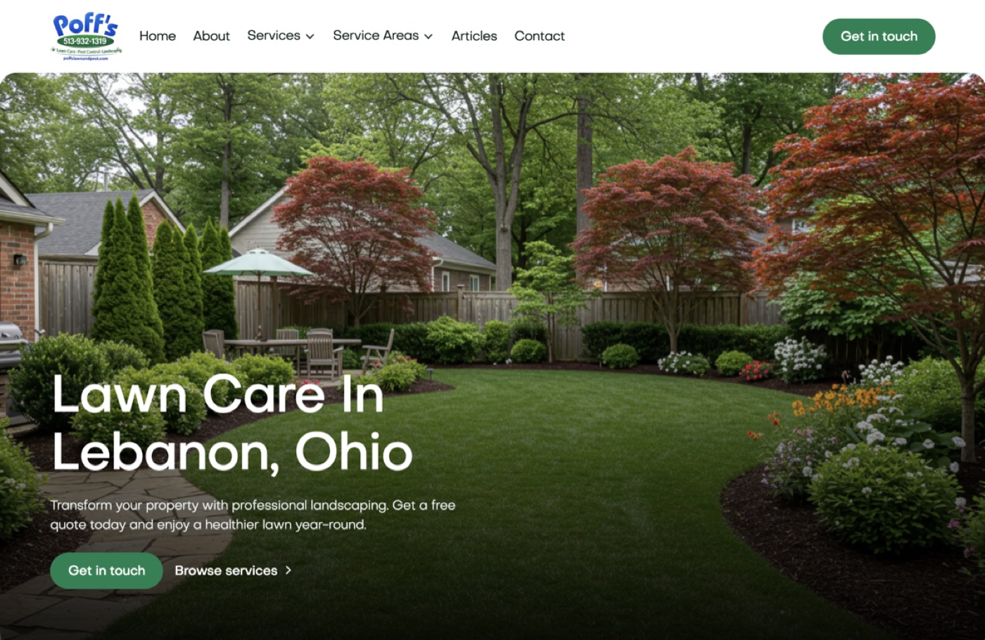 Poff's Lawn Care website